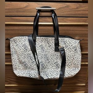 Mali & Lili Signature Leopard Print Canvas Weekender Bag, NWOT